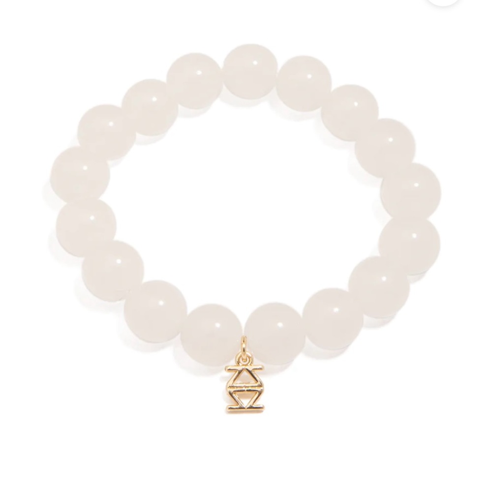 Zenzii White Glass Bead Bracelet
